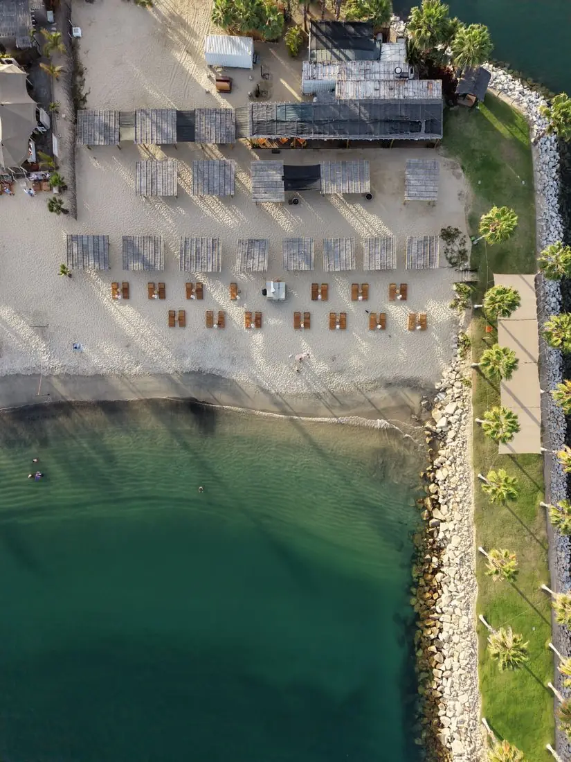 The El Ganzo beach club from above
